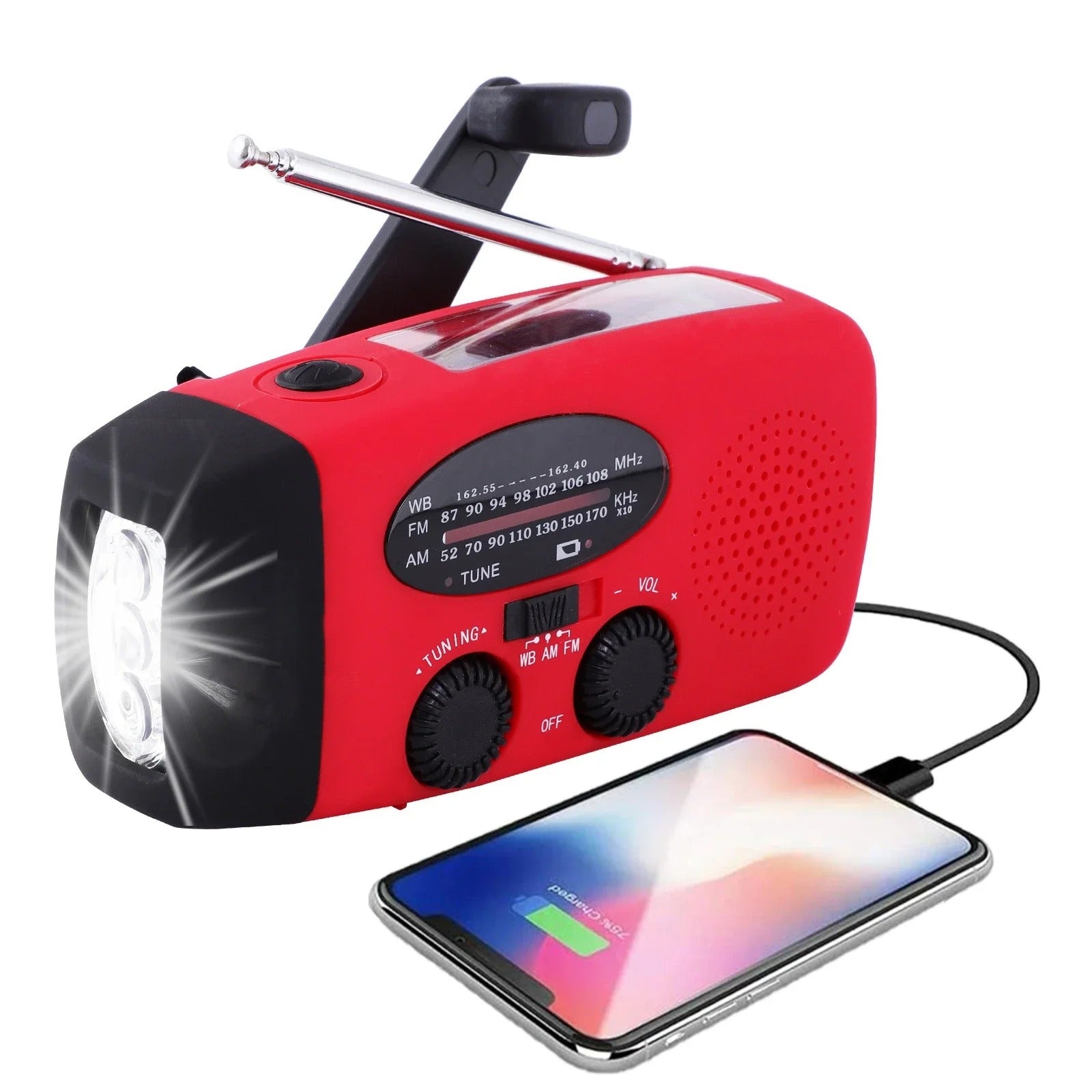 Oplaadbare Noodradio – met Zaklamp & Powerbank